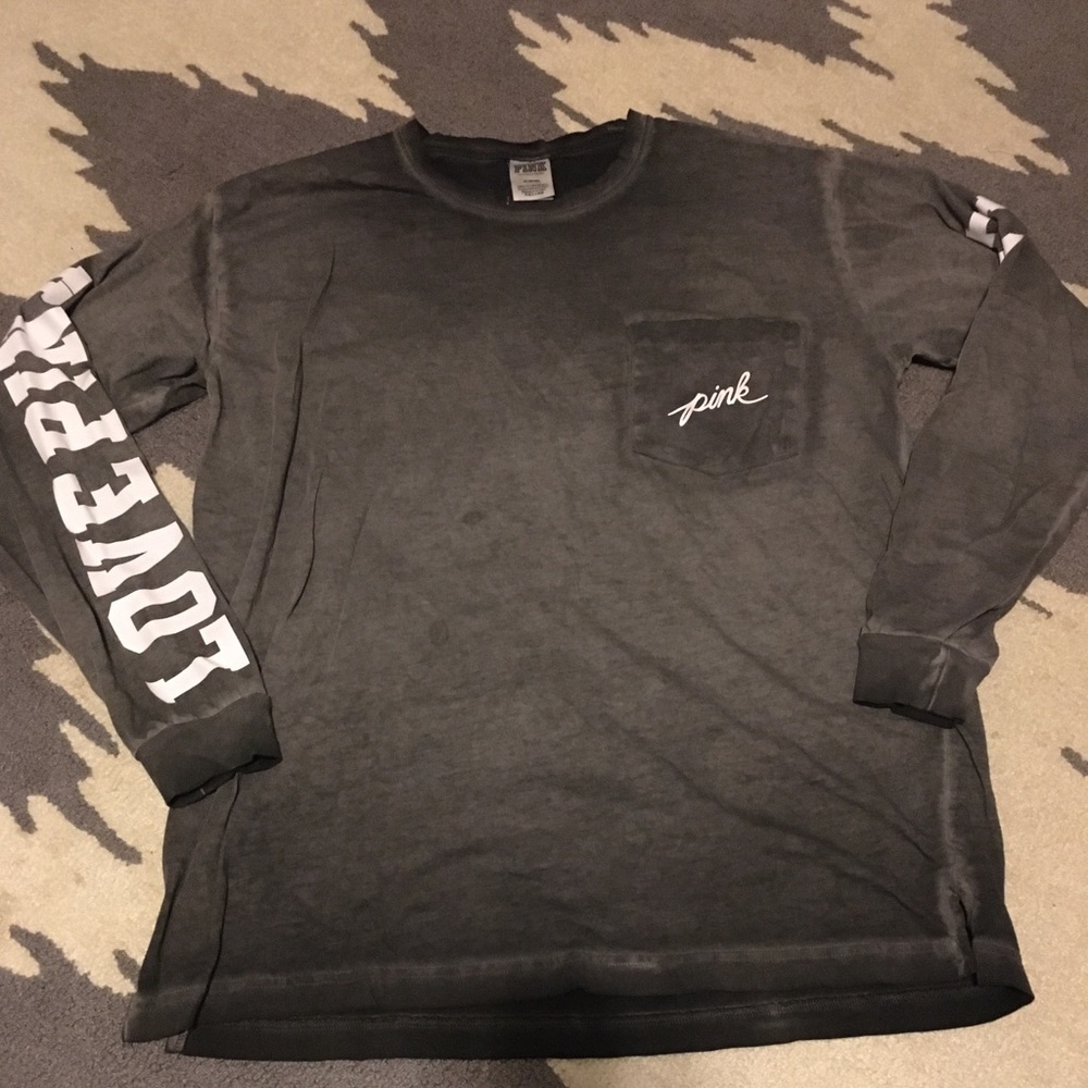 PINK Drak Grey Long Sleeve Shirt with Pocket